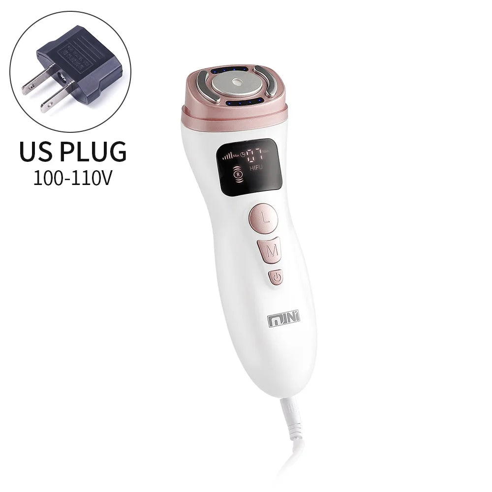Mini HIFU Machine Ultrasonic RF EMS HIFU Facial Lifting Skin Tightening Device Face Chin Neck Eye Anti Wrinkle Massager Home Use