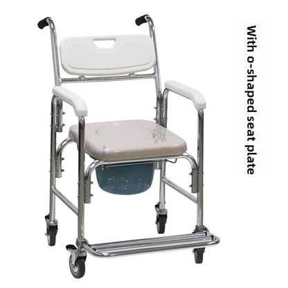 ‌Lightweight Aluminum Alloy Shower Commode 300lbs Capacity Toilet Stool Foldable Wheelchair Seat Waterproof Durable Design‌