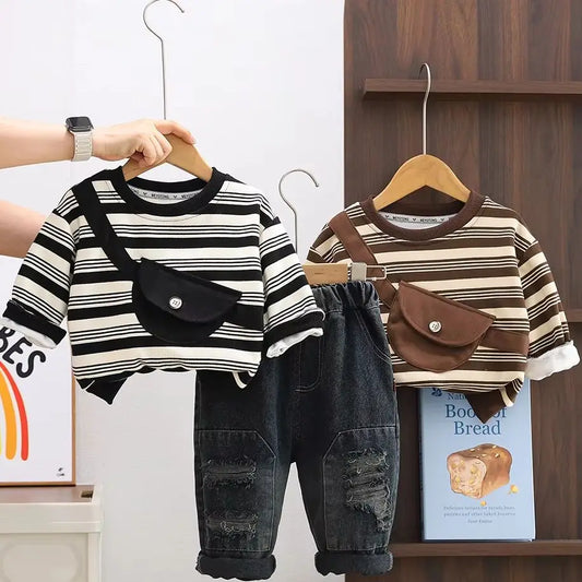 Toddler Baby Boys Clothes Autumn Children Casual Long sleeved T-Shirt +Pants 2Pcs Kids Suits Infant Boy Clothing Set Outfit