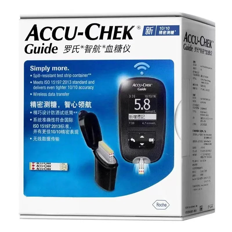ACCU Chek Guide Blood Glucose Accu Chek Glucose Test Strips & Lancets Sets Blood Glucose meter Test Kit Free Blood Taking Needle