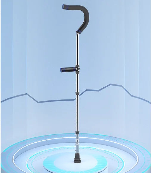 F Type Foldable Crutches for Adults with Ergonomic Handles | Spring Assist Technology Disabled Rehabilitation Axillary Crutch