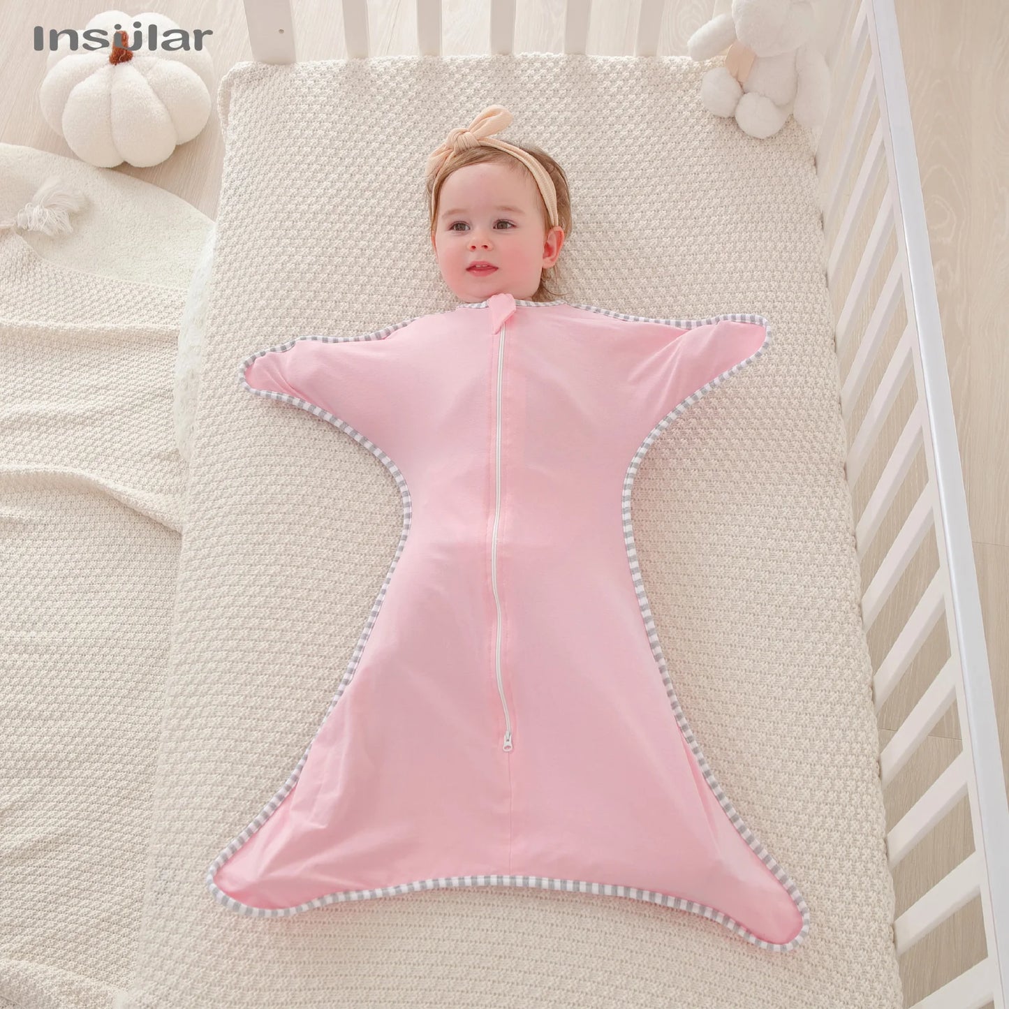 INSULAR Newborn Baby Sleeping Anti-shock Swaddle Bags Breathable Cotton Elastic Swaddle Sleeping Bag Baby Cotton Sleep Sleepwear