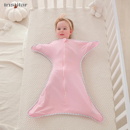 INSULAR Newborn Baby Sleeping Anti-shock Swaddle Bags Breathable Cotton Elastic Swaddle Sleeping Bag Baby Cotton Sleep Sleepwear