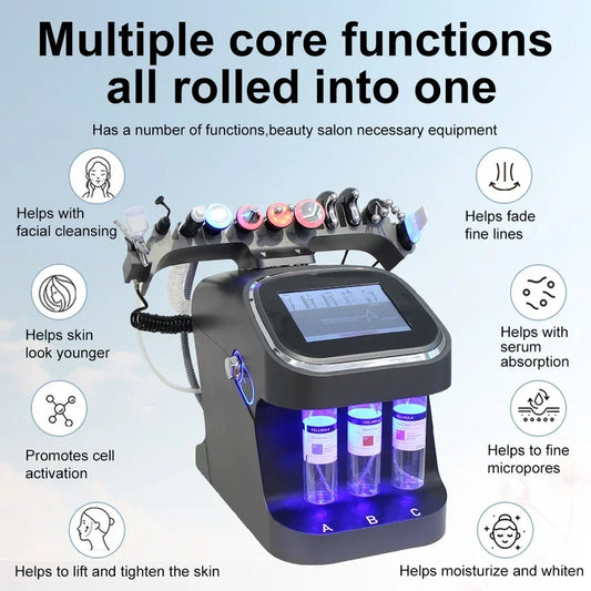 2025 10 in 1 Hydro Dermabrasion Machine Facial Deep Cleaning Eye Lifting Water Oxygen Spray Skin Care Bubble SPA Beauty Device