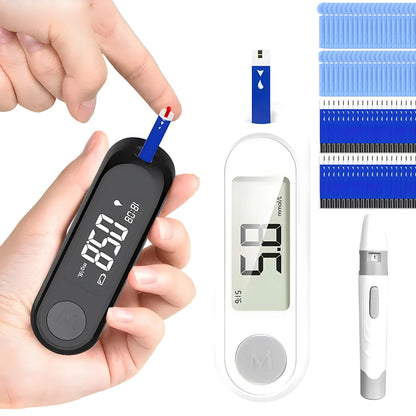 Blood Glucose Meter Diabetes Testing Kit Diabetes Lancet Machine Glucometer with 50pcs Test Strips+50 Lancets Blood Sugar Meter