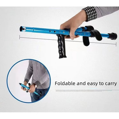 Aluminum Alloy Detachable Foldable Elbow Crutches Elderly Disabled Walking Stick Mobility Aid Adjustable Lightweight Crutches