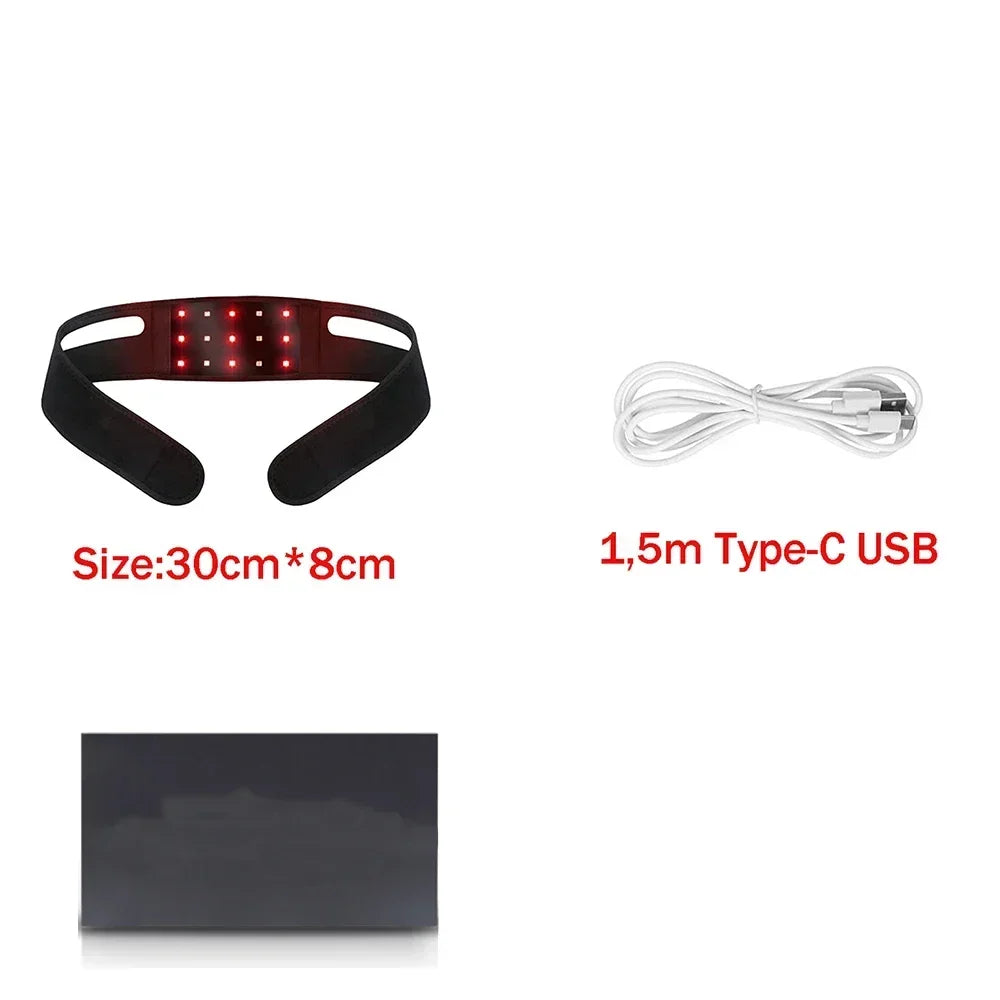 LED Red Light Therapy Belt 660&850 nm  Facial Neck Massager Lift Chin Laser Lipo Near Infrared Skincare Beauty Tool Fashion Pad