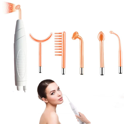 Professional Beauty Home Use Equipment 5 in 1 Darsonval Kit Handheld High Frequency Facial Skin Therapy Wand