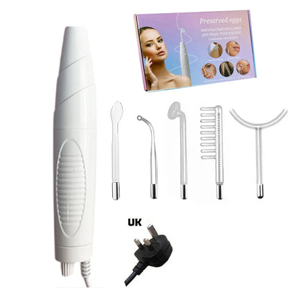 Professional Beauty Home Use Equipment 5 in 1 Darsonval Kit Handheld High Frequency Facial Skin Therapy Wand