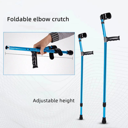 Aluminum Alloy Detachable Foldable Elbow Crutches Elderly Disabled Walking Stick Mobility Aid Adjustable Lightweight Crutches