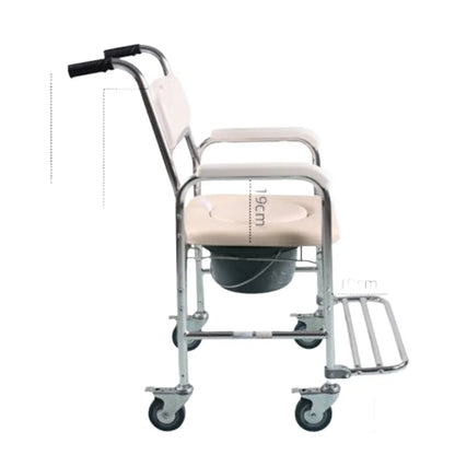 ‌Lightweight Aluminum Alloy Shower Commode 300lbs Capacity Toilet Stool Foldable Wheelchair Seat Waterproof Durable Design‌
