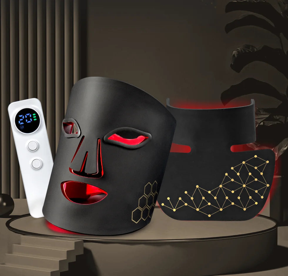 Hello Face Rechargeable Red Light Therapy Mask for Face & Neck  Infrared LED Mask Skincare Device for Glowing Skin