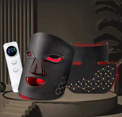 Hello Face Rechargeable Red Light Therapy Mask for Face & Neck  Infrared LED Mask Skincare Device for Glowing Skin