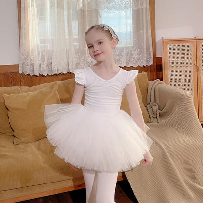 Dance Wear Stage Ballet Dress Tutu Girl Skirts Children's Clothing Kids Clothes Costumes Cute Baby Summer Casual Elegant Set