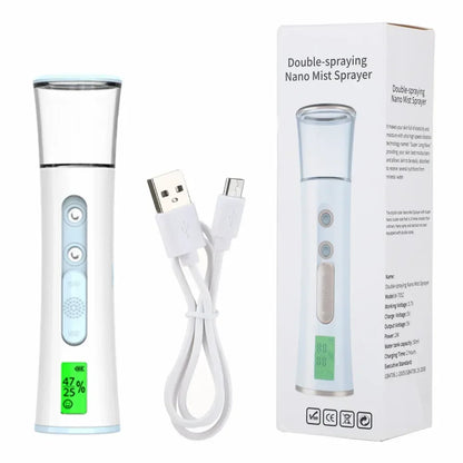 Nano Facial Steamer Cleaning Pores Water SPA Moisturizing Hydrating Face Sprayer USB Portable Hydrating Nanometer Mist Nebulizer