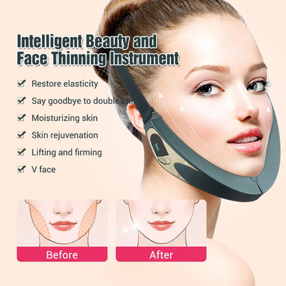 V Face Facial Massager, Intelligent Beauty Household Facial Massager, V-shaped Facial Lifting Firming Belt, Double Chin Reduce