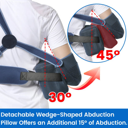 VELPEAU Shoulder Abduction Sling with Removable Pillow for Arm Injury, Dislocation, Fracture, Shoulder Immobilizer for Sleeping