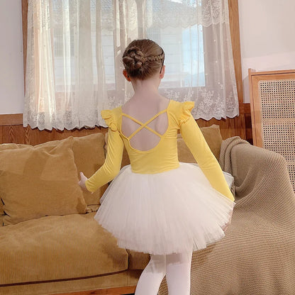 Dance Wear Stage Ballet Dress Tutu Girl Skirts Children's Clothing Kids Clothes Costumes Cute Baby Summer Casual Elegant Set
