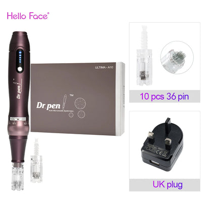 Dr pen Ultima A10 With 12 pcs Cartridge Wireless Derma Pen Skin Care Kit Microneedle Treatments Professionals Use Beauty Machine