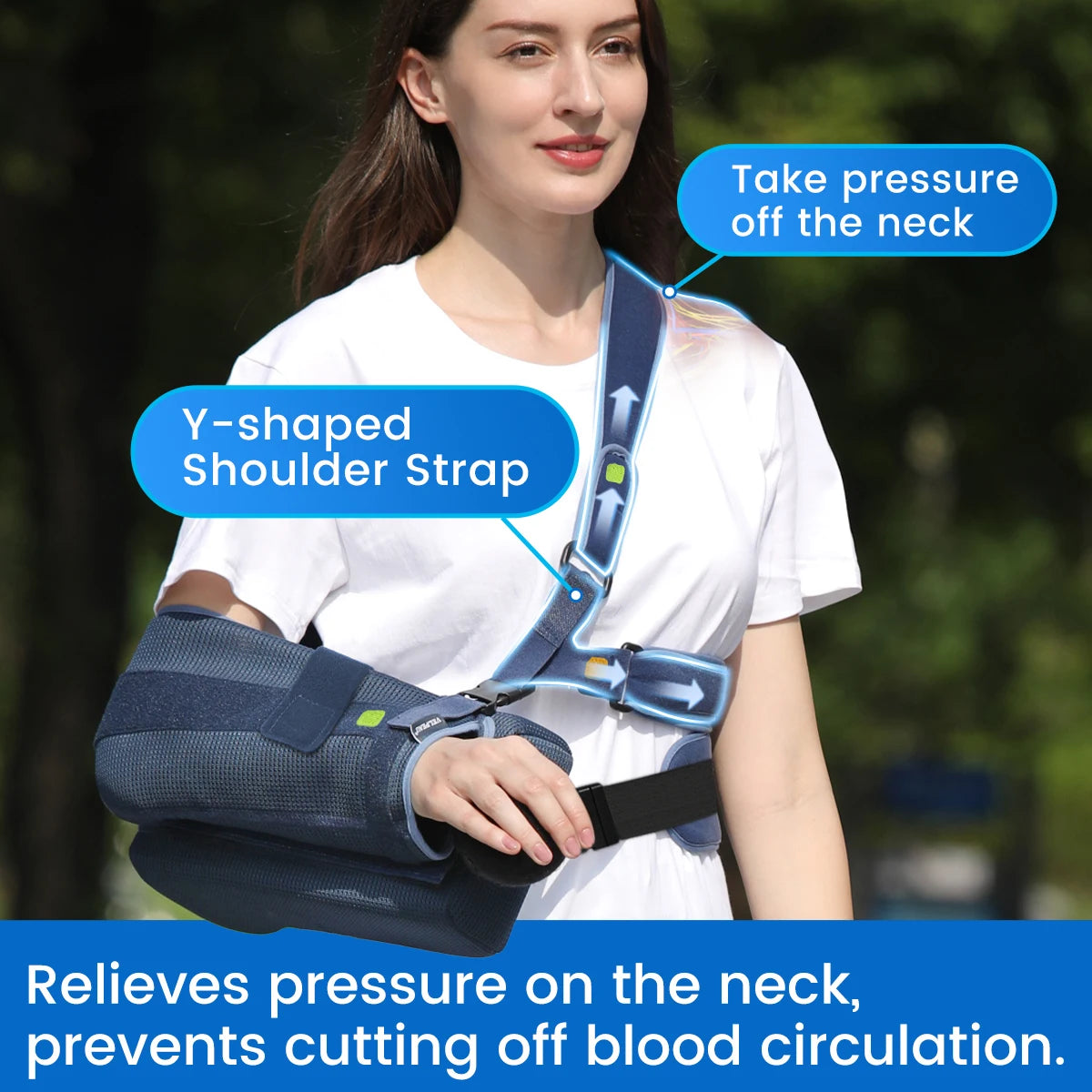 VELPEAU Shoulder Abduction Sling with Removable Pillow for Arm Injury, Dislocation, Fracture, Shoulder Immobilizer for Sleeping