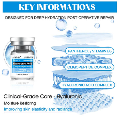 10Vials Hyaluron Acid Ampoule Serum for Facial Dr.Pen Micronneed Retinol EGF Peptide VC Snail Mucin Moisturizing Skin Care