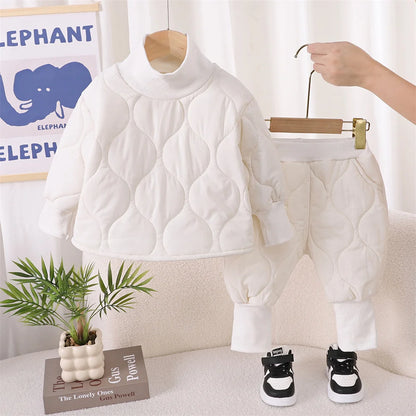 Autumn Winter Baby Boy Clothes Long Sleeve Warm Kids Clothes Set Children Cotton Jacket+ Pants 2pcs Suit Toddler Outfits