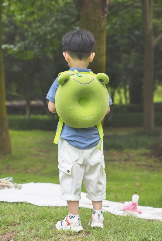 Children's Boys Girls Backpack Animal Plush Frog Cute Schoolbag Lightweight and Comfortable  Bag For Kindergarten Mother Kids