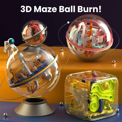 3D Stereo Fan Palace Toys Kids Challenge Obstacle Game Maze 3D Maze Montessori Puzzle Balance Train Clearing Game