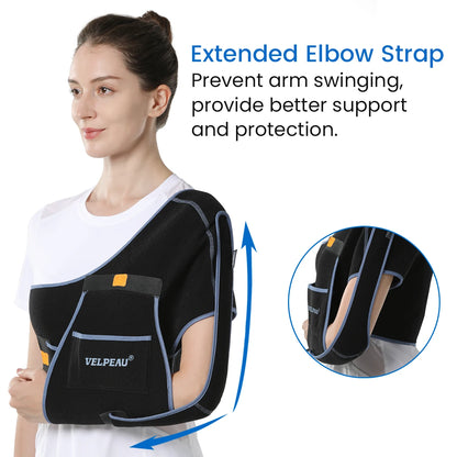 VELPEAU Arm Sling for Elbow Injury, Forearm Fracture, Broken Shoulder, Breathable and Soft Shoulder Immobilizer Fits Both Arms