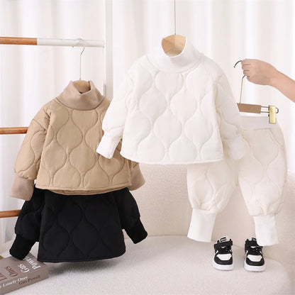 Autumn Winter Baby Boy Clothes Long Sleeve Warm Kids Clothes Set Children Cotton Jacket+ Pants 2pcs Suit Toddler Outfits