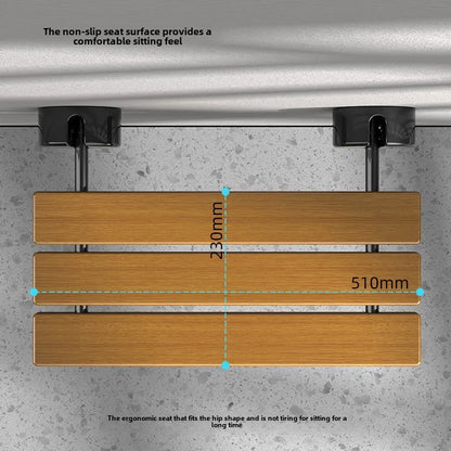 Teak Wood Foldable Shower Seat Bench Stainless Steel Frame Clear Coated Protection Medical Wall Mounted Chairs 400 Lb Capacity