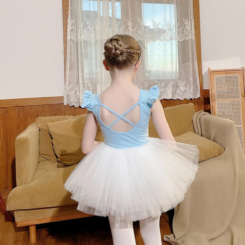 Dance Wear Stage Ballet Dress Tutu Girl Skirts Children's Clothing Kids Clothes Costumes Cute Baby Summer Casual Elegant Set