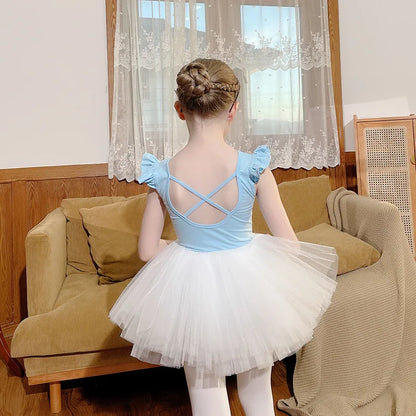 Dance Wear Stage Ballet Dress Tutu Girl Skirts Children's Clothing Kids Clothes Costumes Cute Baby Summer Casual Elegant Set