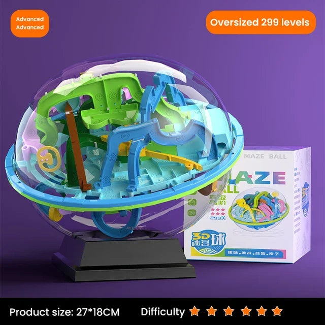 3D Stereo Fan Palace Toys Kids Challenge Obstacle Game Maze 3D Maze Montessori Puzzle Balance Train Clearing Game