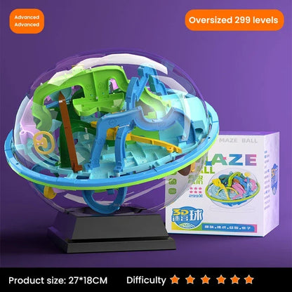 3D Stereo Fan Palace Toys Kids Challenge Obstacle Game Maze 3D Maze Montessori Puzzle Balance Train Clearing Game