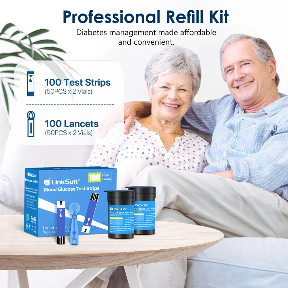 Blood Glucose Monitor G-425-1 50 Strips High-Precision+ Brightness 1 Blood Sugar Monitor 1 Lancing Device Diabetes Testing Kit