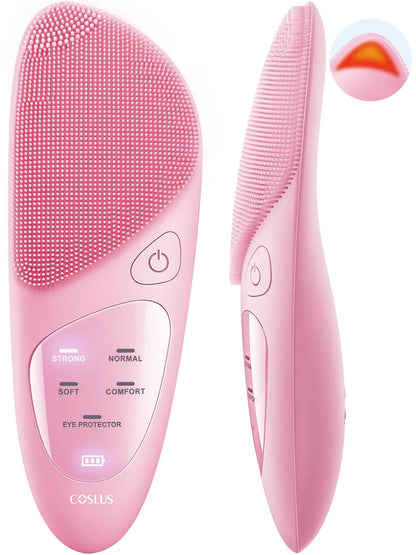 Face Scrubber Facial Cleansing Brush IPX7 Waterproof Eye Protection Electric Silicone Cleanser for Exfoliating Massaging