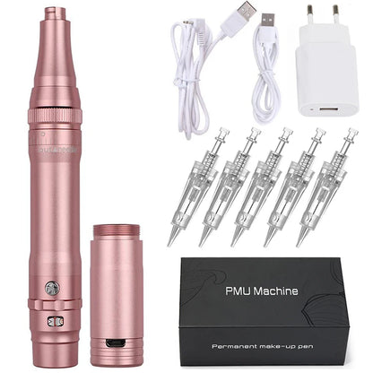 Wireless PMU Machine Permanent Makeup for Eyebrows Miroblading Eyeliner Lip Microshading Professional Rotary Tattoo Pen Gun Kit