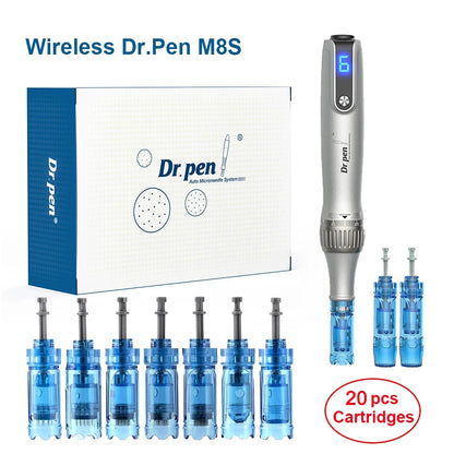 Genuine Dr.pen M8S Wireless Derma Pen Kit Professional Microneedling Pen Skin Care Beauty Machine With 20pcs Dr Pen Cartridges