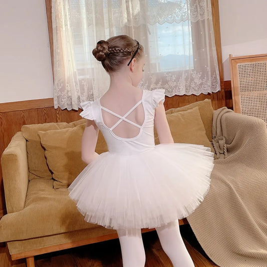 Dance Wear Stage Ballet Dress Tutu Girl Skirts Children's Clothing Kids Clothes Costumes Cute Baby Summer Casual Elegant Set