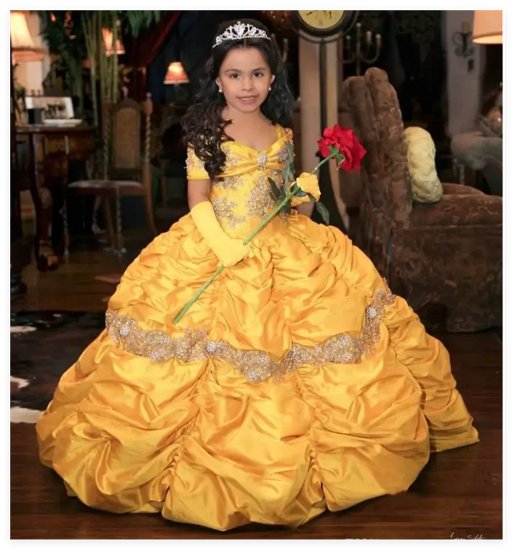 Retro Princess Beaded Flower Girl Dresses Lace Taffeta Little Girl Wedding Dresses Vintage Pageant Dresses Gowns