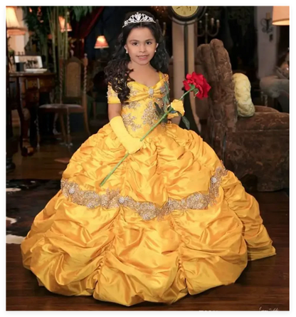 Retro Princess Beaded Flower Girl Dresses Lace Taffeta Little Girl Wedding Dresses Vintage Pageant Dresses Gowns