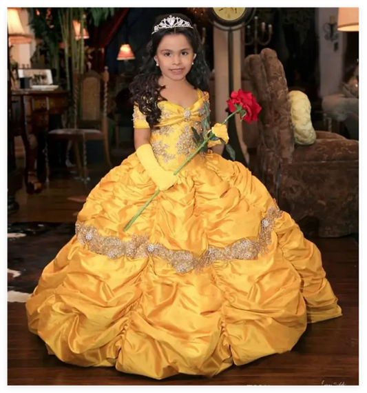 Retro Princess Beaded Flower Girl Dresses Lace Taffeta Little Girl Wedding Dresses Vintage Pageant Dresses Gowns