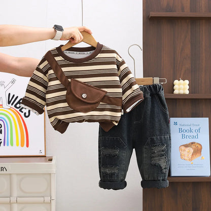 Toddler Baby Boys Clothes Autumn Children Casual Long sleeved T-Shirt +Pants 2Pcs Kids Suits Infant Boy Clothing Set Outfit