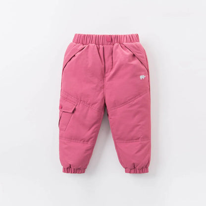 Dave Bella Children's Pants Winter Boys Girls Thicken Warmth White Duck Down Pants Baby Trendy Sports Leisure Trousers DB6434-B