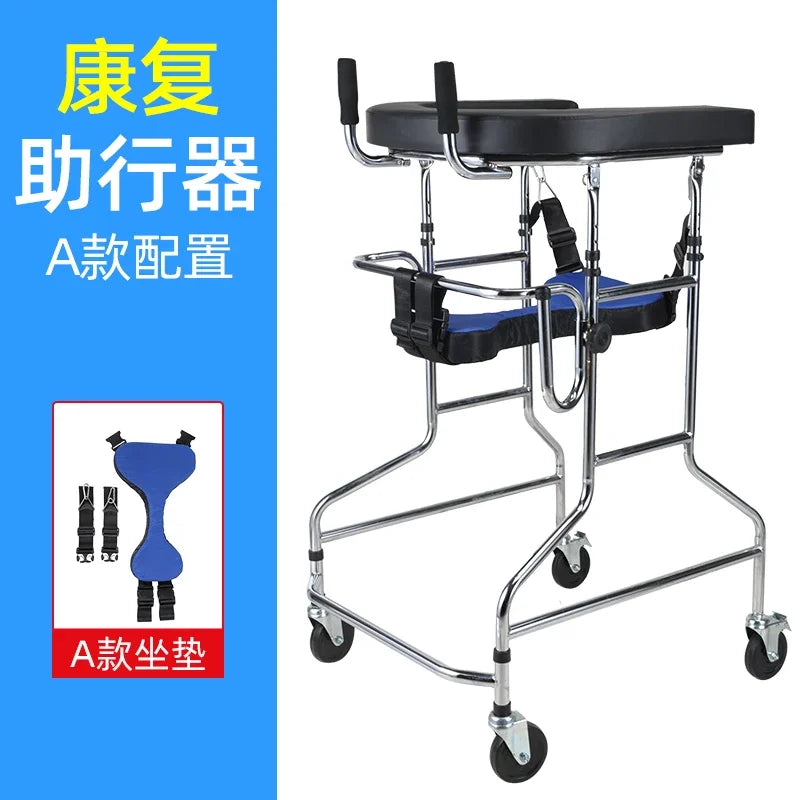 Rehabilitation Arm Training Crutches Walkers, Disabled Mobility Aids Chair,Four-Legged Armrest Frame, Training Walker for Adults