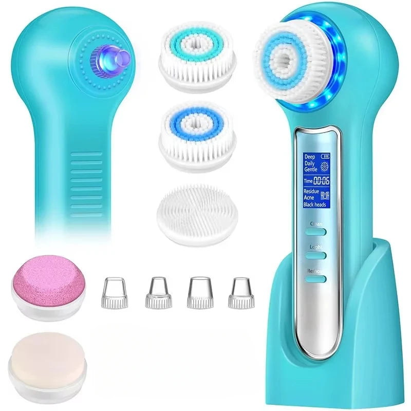 5 in 1 Electric Facial Cleansing Brush Blackhead Remover Pore Vacuum Cleaner Deep Cleaning Face Care Black Head Removal Machine