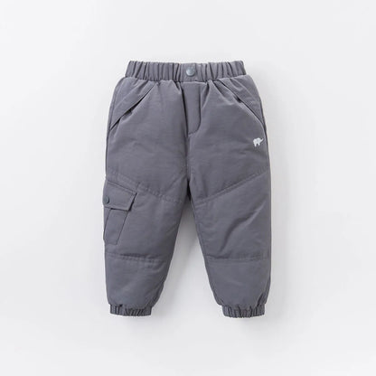 Dave Bella Children's Pants Winter Boys Girls Thicken Warmth White Duck Down Pants Baby Trendy Sports Leisure Trousers DB6434-B