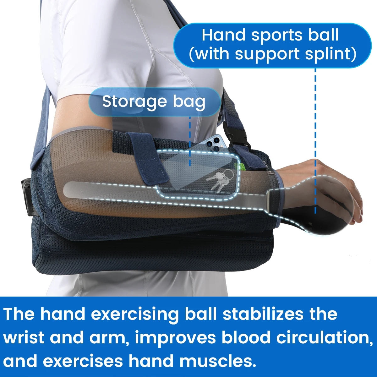 VELPEAU Shoulder Abduction Sling with Removable Pillow for Arm Injury, Dislocation, Fracture, Shoulder Immobilizer for Sleeping