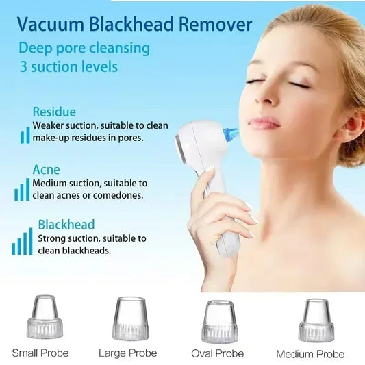 5 in 1 Electric Facial Cleansing Brush Blackhead Remover Pore Vacuum Cleaner Deep Cleaning Face Care Black Head Removal Machine